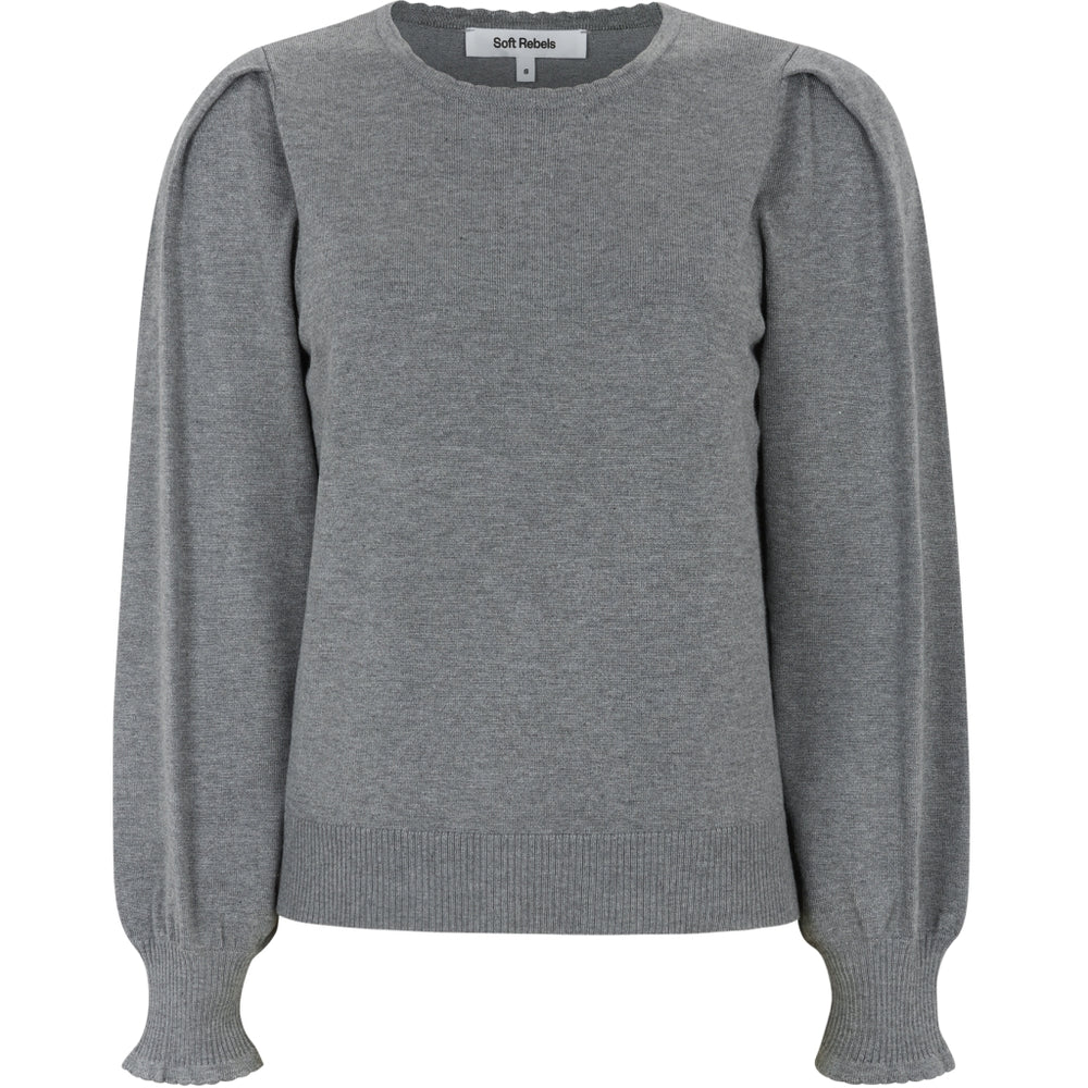 SRANALIA Medium Grey Melange Knit Jumper