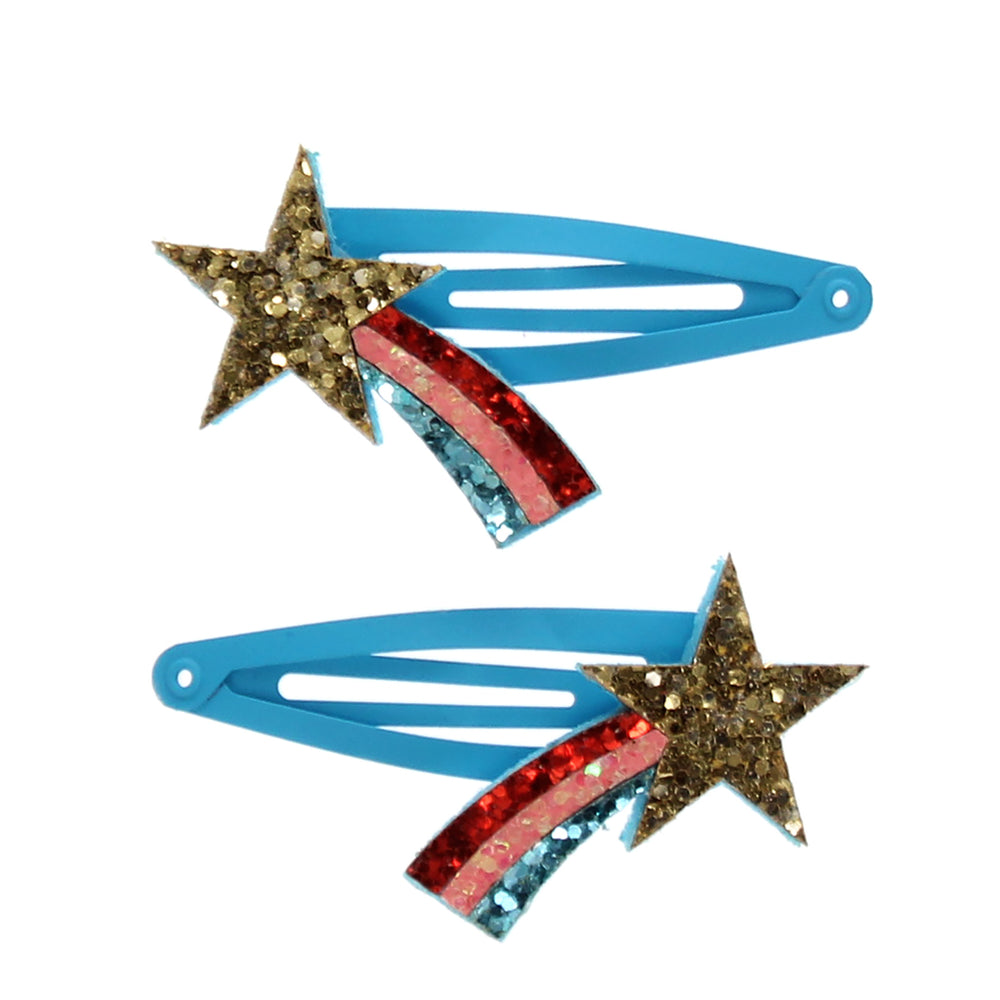 Shooting Star Glitter Hair Clip Set Of 2