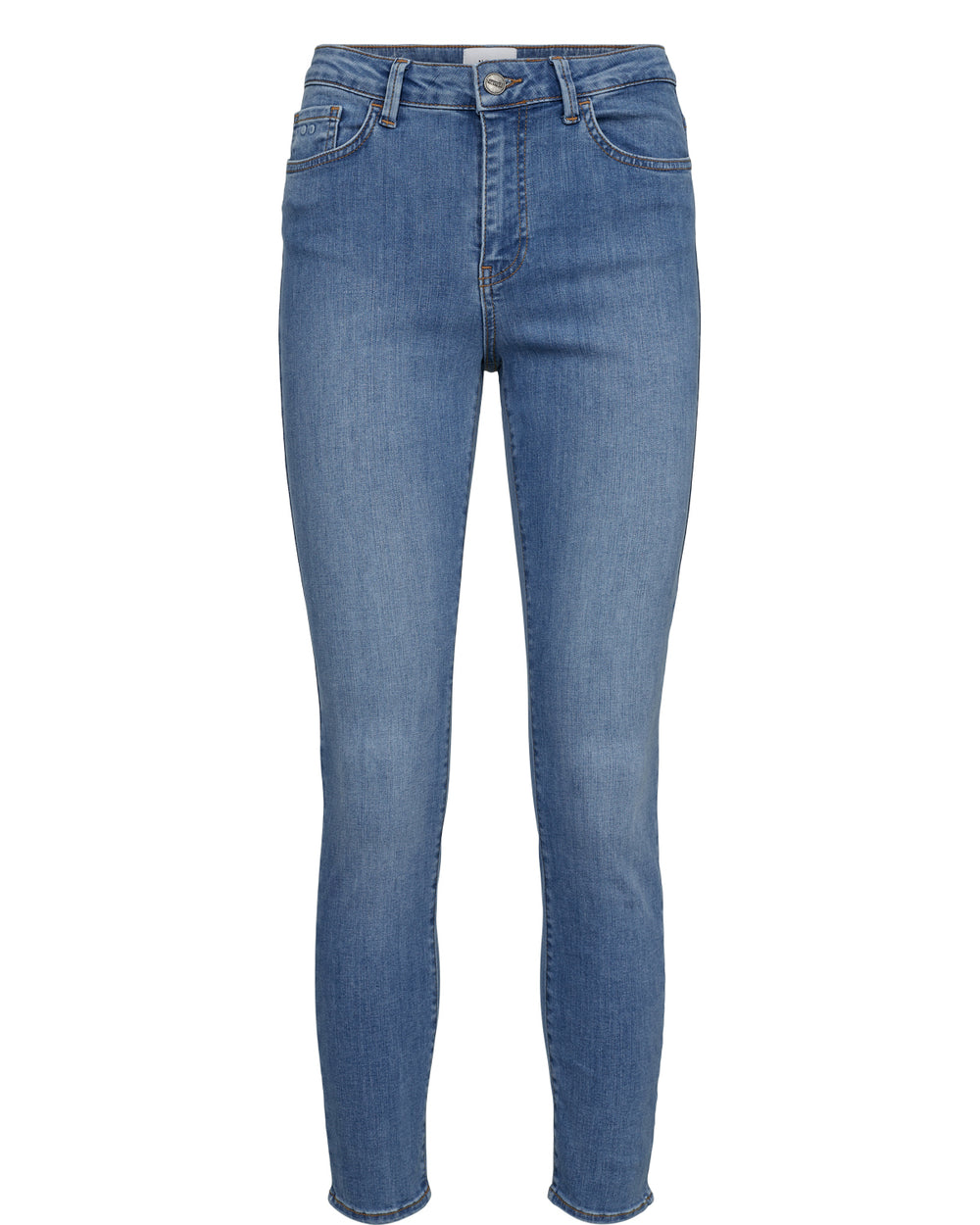 NUSIDNEY Mittelblaue verkürzte Jeans