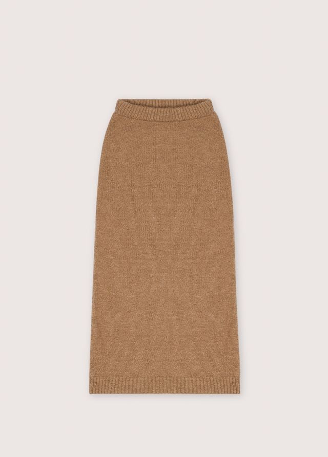 OTTAWA Suede Camel Long Skirt