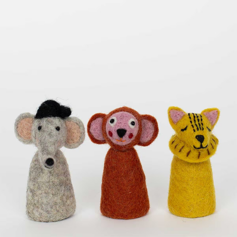 Felt Djungle Finger Puppet Set Of 3