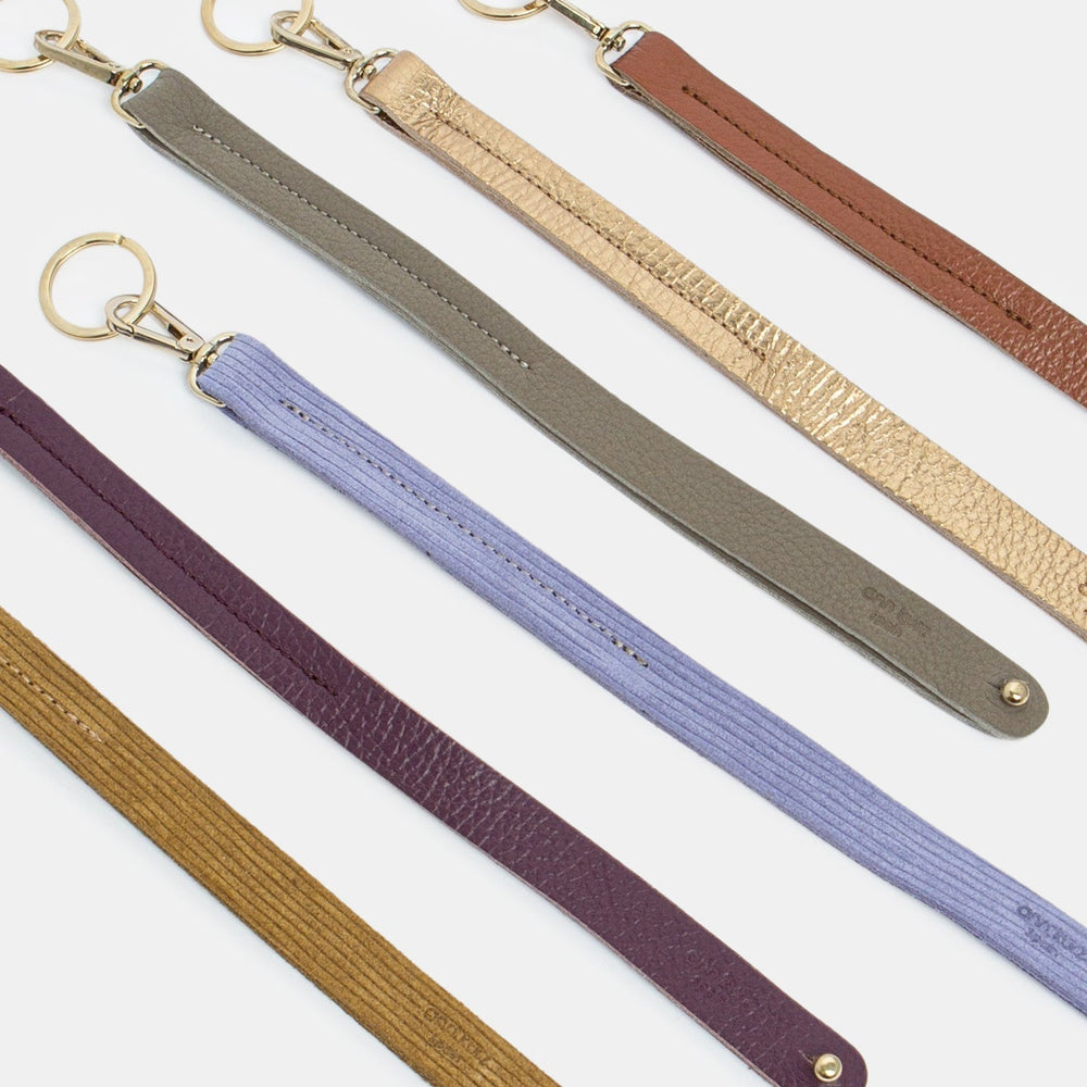 Leather wrist store strap keychain