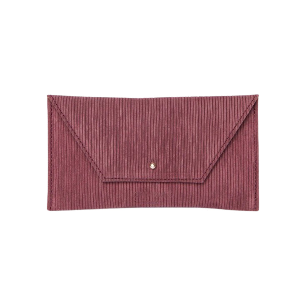 Wine Mini Envelope Ruffle Wallet