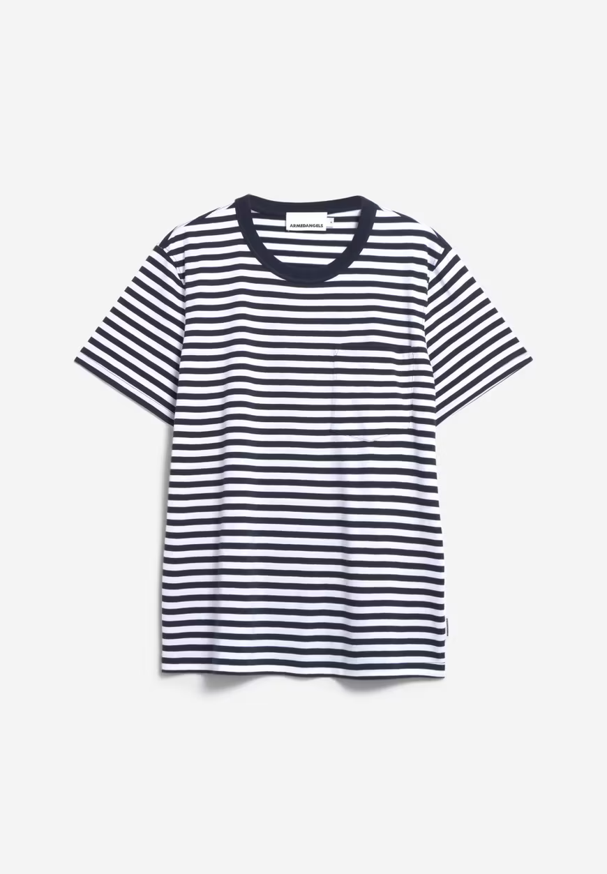 MAARKOS Night Sky Broken White Pocket Stripes T-Shirt