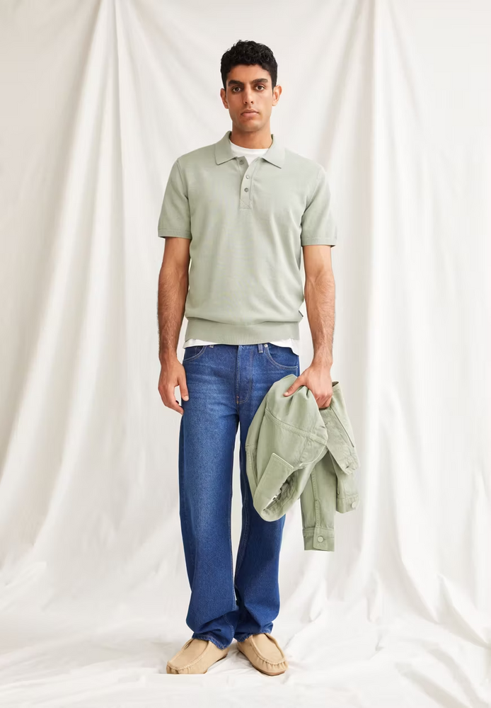 
                  
                    TAAKOS Seagreen Knit Polo T-Shirt
                  
                