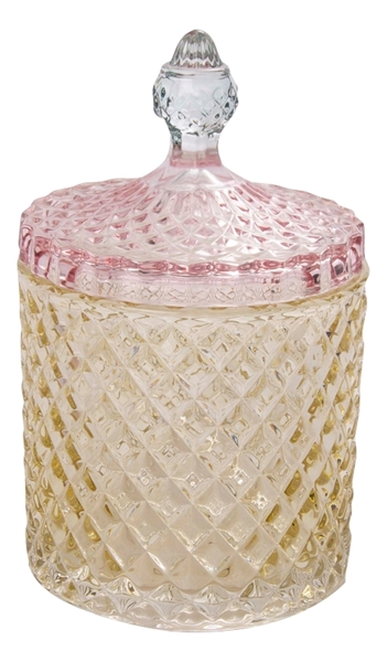 Light Yellow Glass Pattern Jar