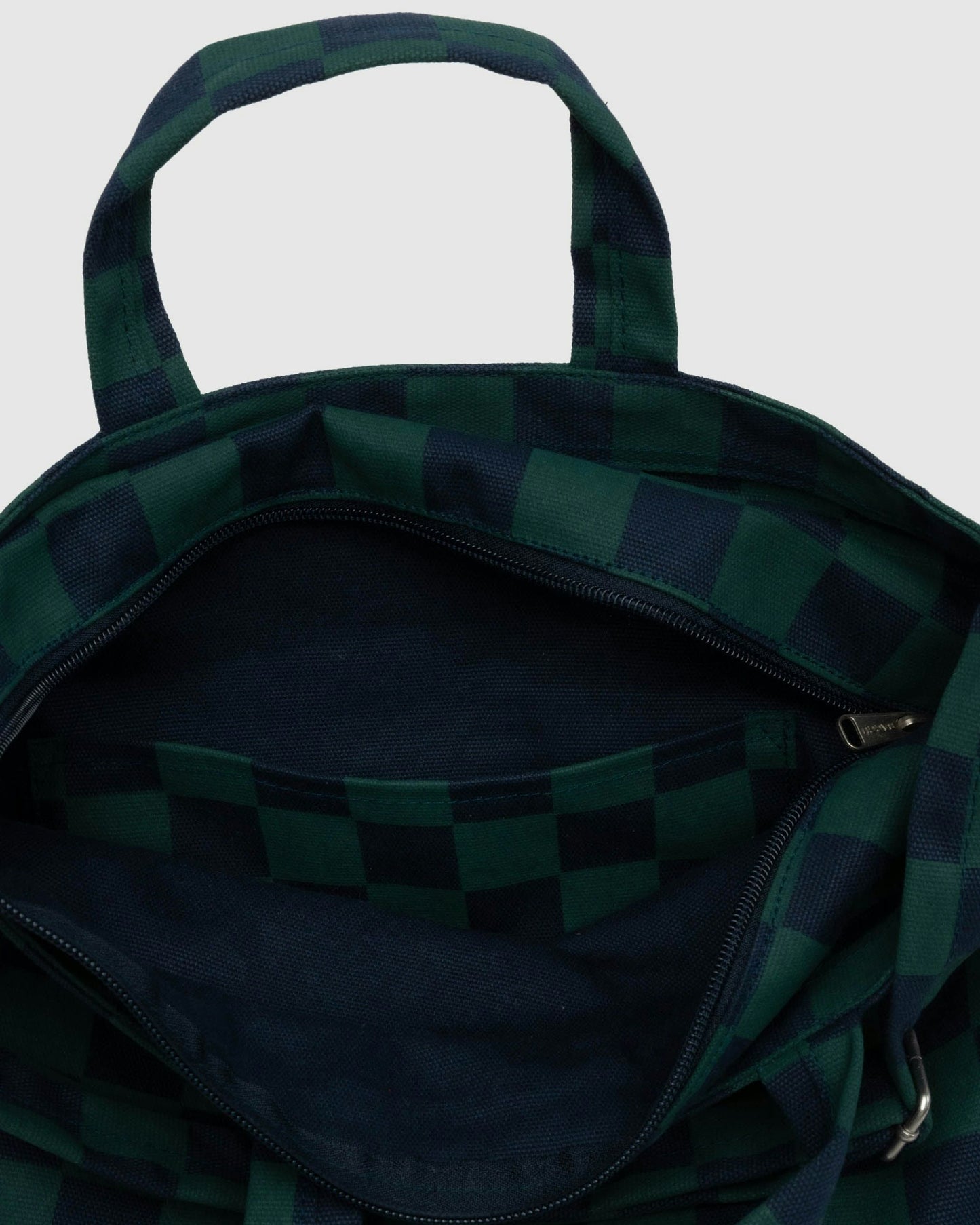 
                  
                    Navy Green Check Zip Duck Bag
                  
                