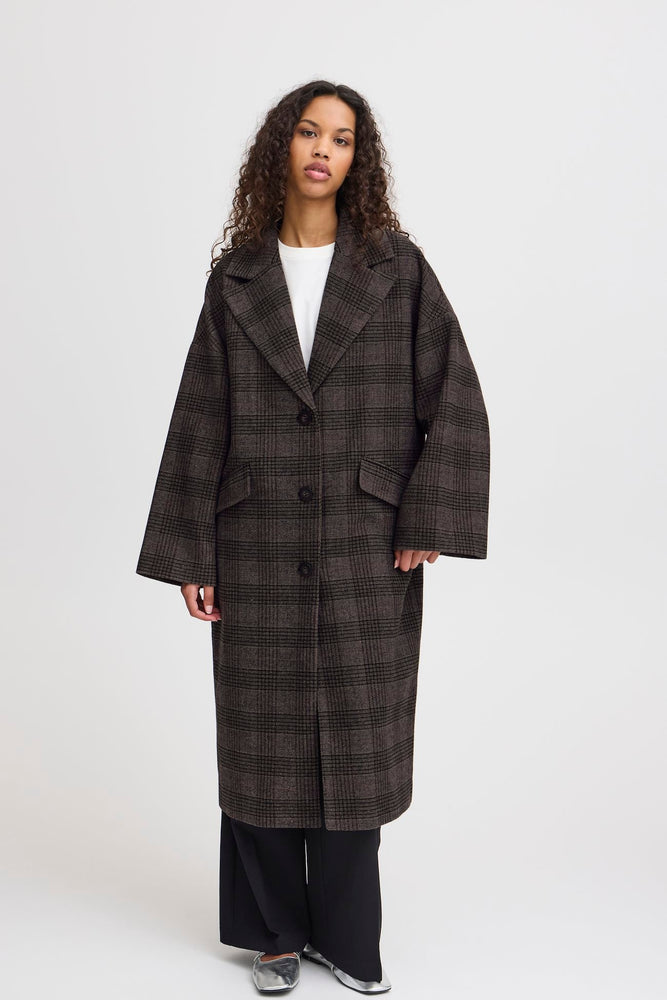 
                  
                    IHJANNET Black Checked Structure Jacket
                  
                