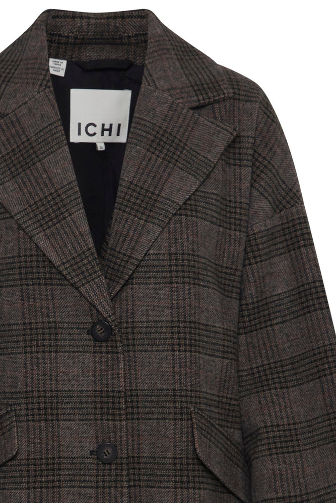 
                  
                    IHJANNET Black Checked Structure Jacket
                  
                