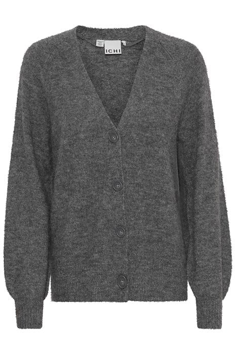 IHKAMARA Dark Grey Melange Knit Cardigan