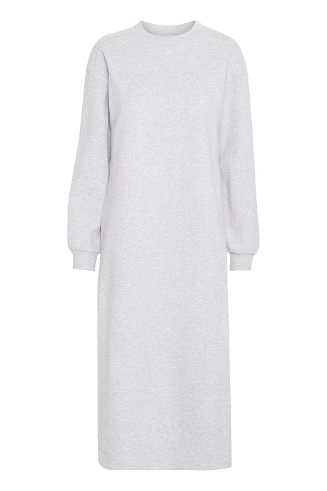 IHBELA Grey Melange Brushed Jersey Dress