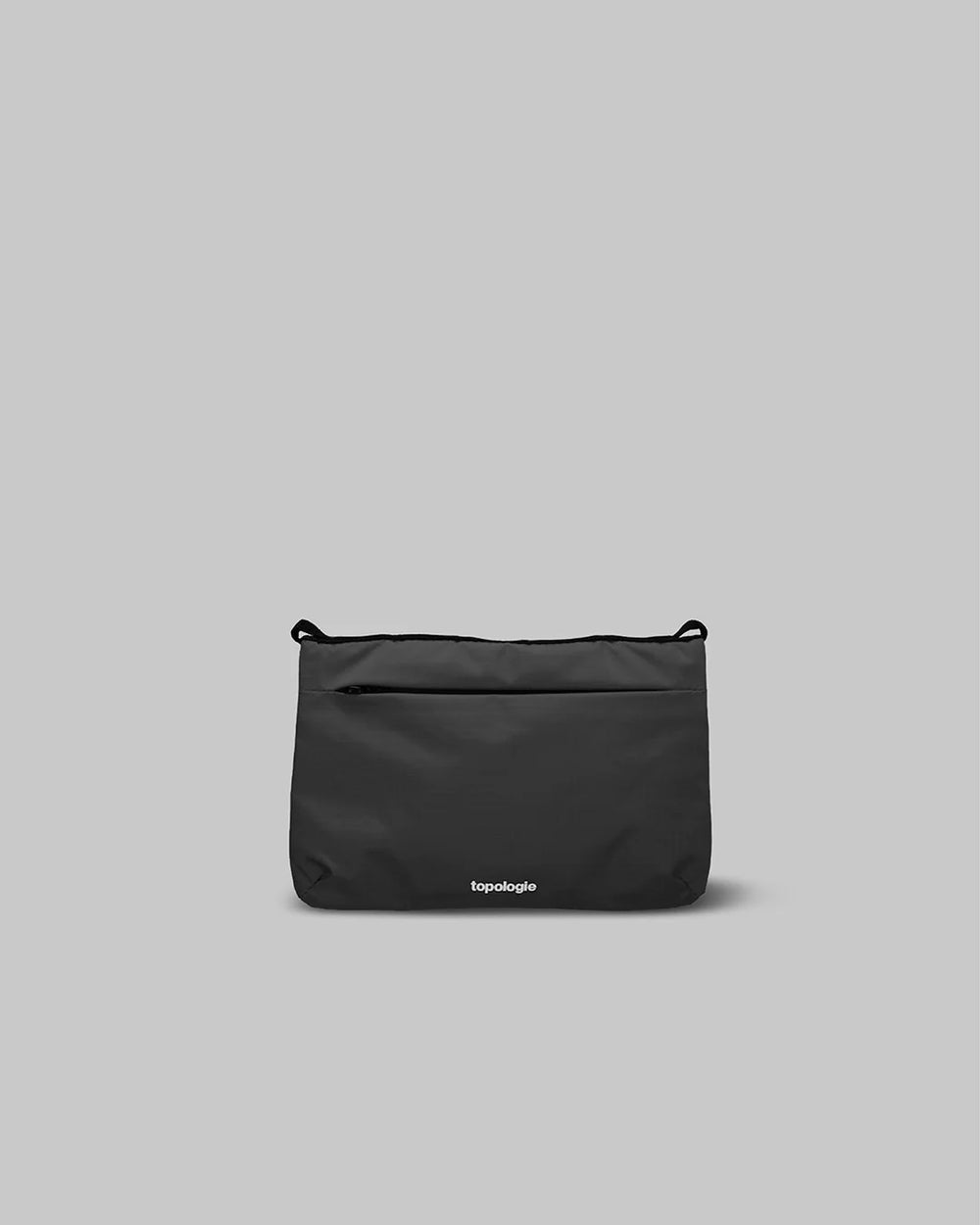 Black Tech Sateen Small Flat Sacoche Bag & Sage Reflective Rope Strap