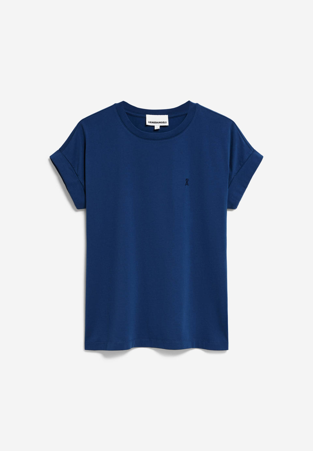 IDAARA – Lockeres T-Shirt in verblasstem Indigoblau