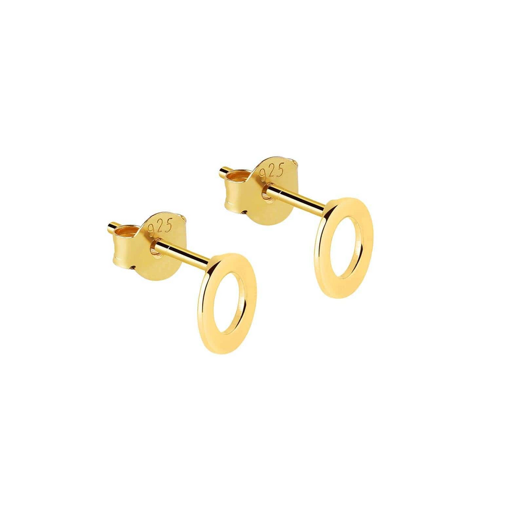 Gold Open Circle Stud Earring