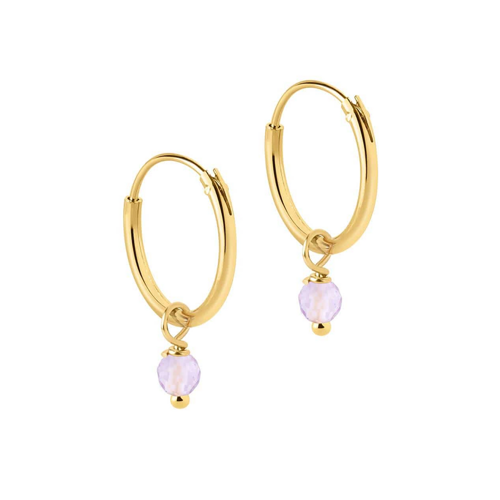 
                  
                    Gold Purple Stone Hoop Earring
                  
                