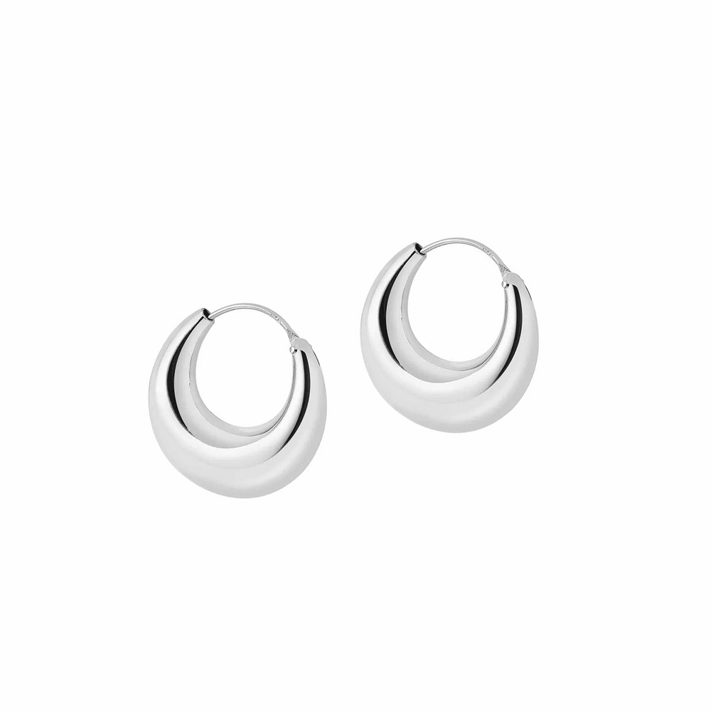 Silver Bold Hoop Earring