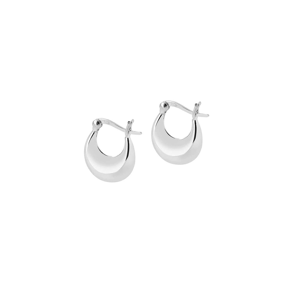 Silver Droplet Hoop Earring