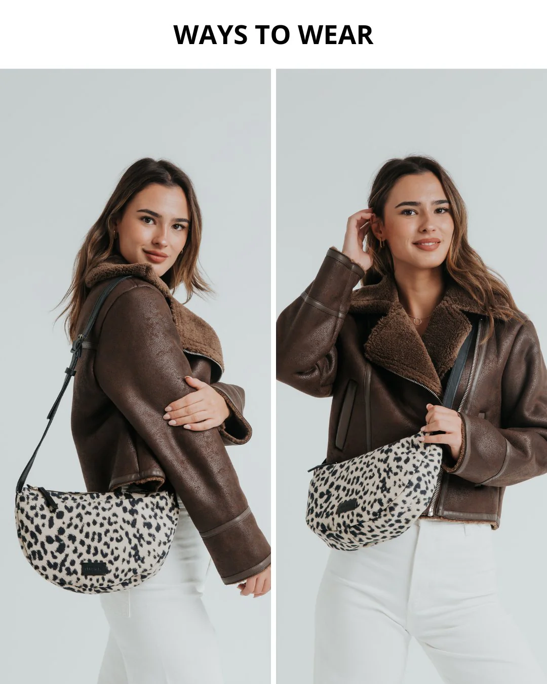 
                  
                    Leo Print Soft Half Moon Textil Bag
                  
                