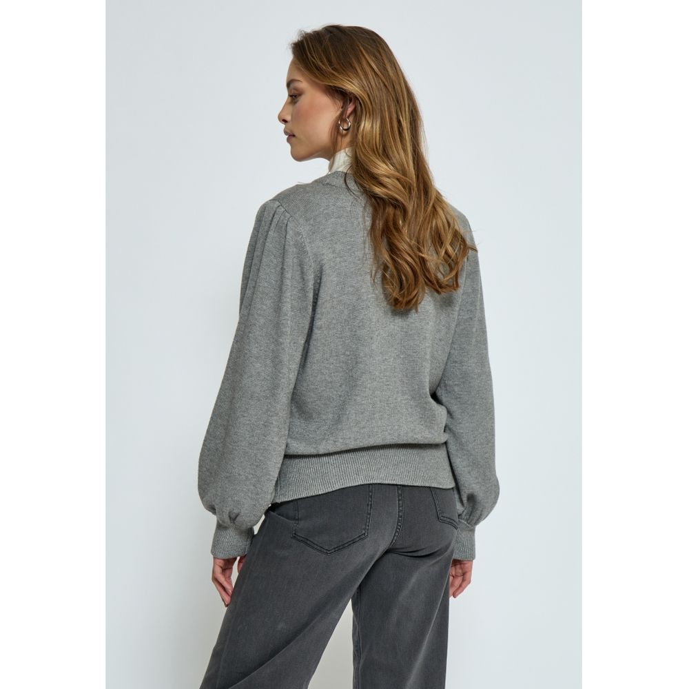 
                  
                    MSJUDY Grey Melange Round Neck Jumper
                  
                