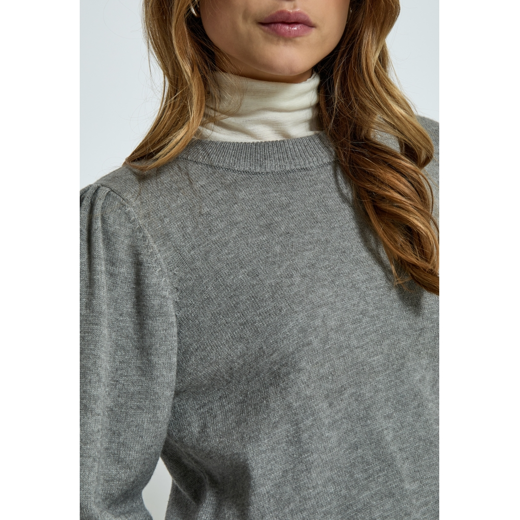 
                  
                    MSJUDY Grey Melange Round Neck Jumper
                  
                