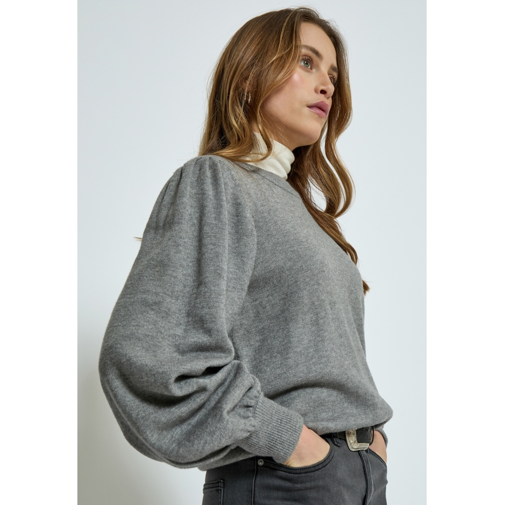 
                  
                    MSJUDY Grey Melange Round Neck Jumper
                  
                