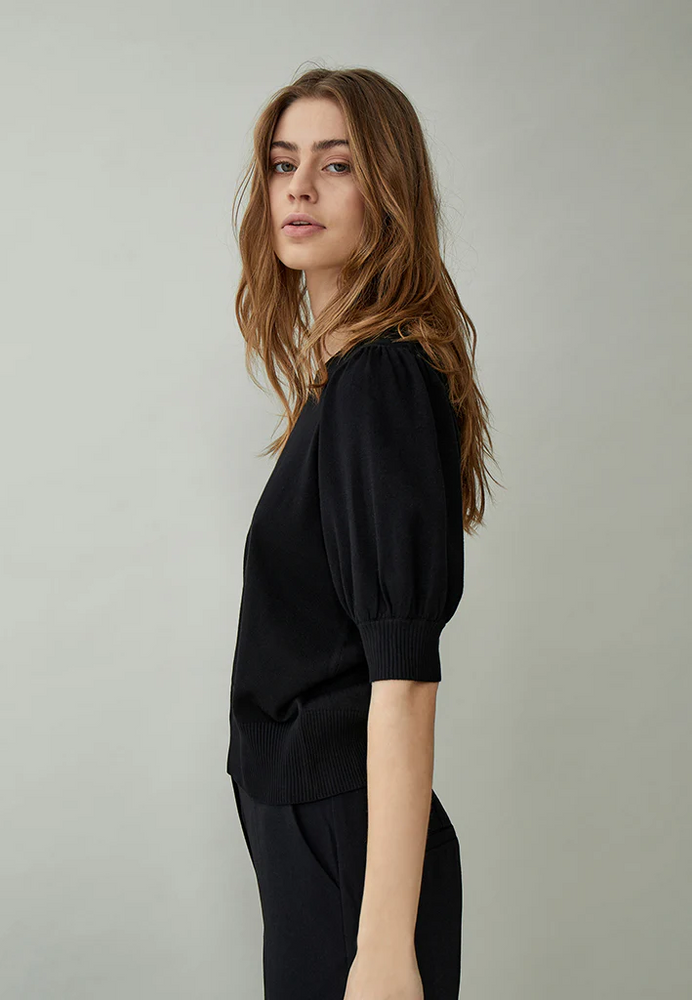 
                  
                    MSLIVA Black Knit T-Shirt
                  
                