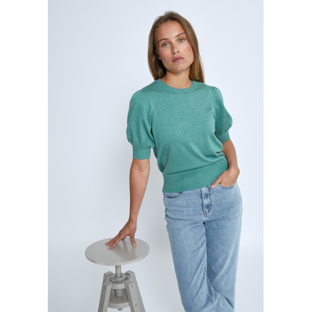 
                  
                    MSLIVA Frosty Spruce Melange Knit T-Shirt
                  
                