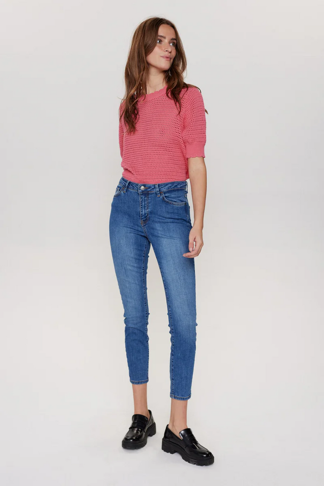 
                  
                    NUSIDNEY Medium Blue Denim Cropped Jeans
                  
                