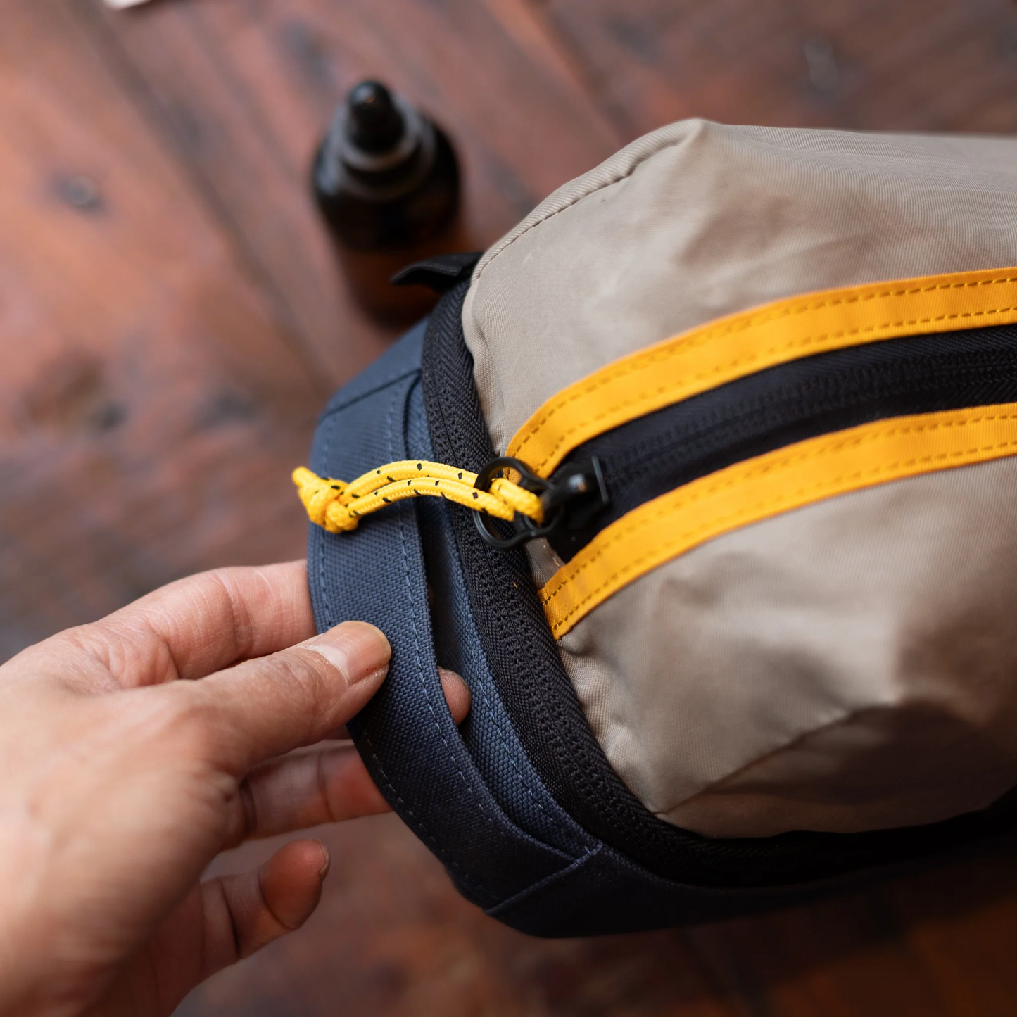 
                  
                    EVE Khaki Yellow Navy Wash Bag
                  
                