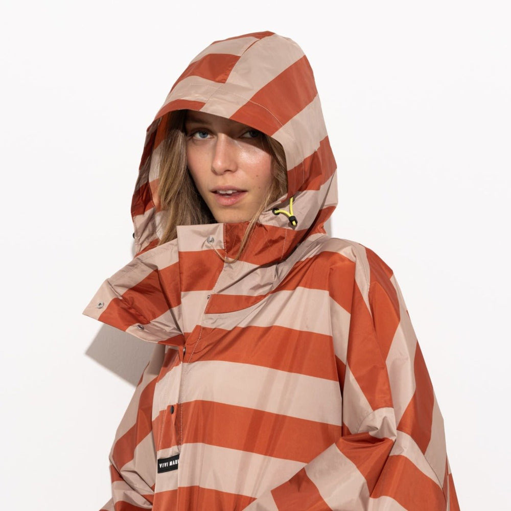 
                  
                    Cinnamon Latte Bold Stripes Raincoat
                  
                