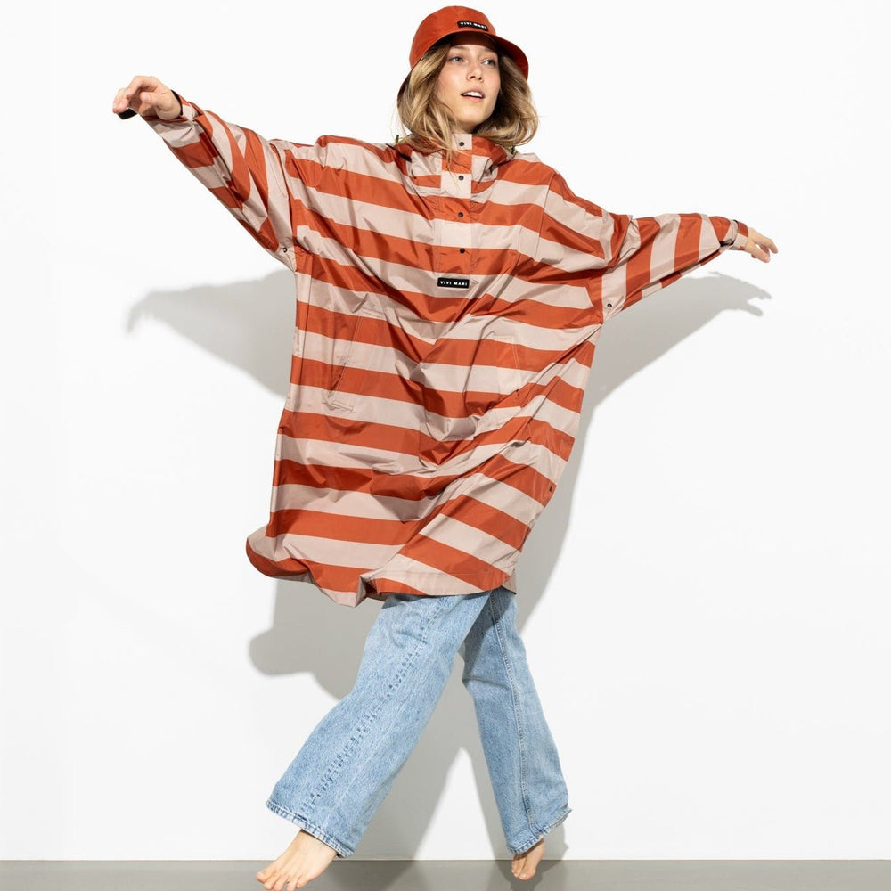 
                  
                    Cinnamon Latte Bold Stripes Raincoat
                  
                