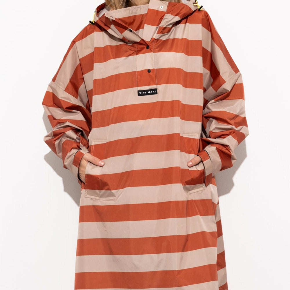 
                  
                    Cinnamon Latte Bold Stripes Raincoat
                  
                