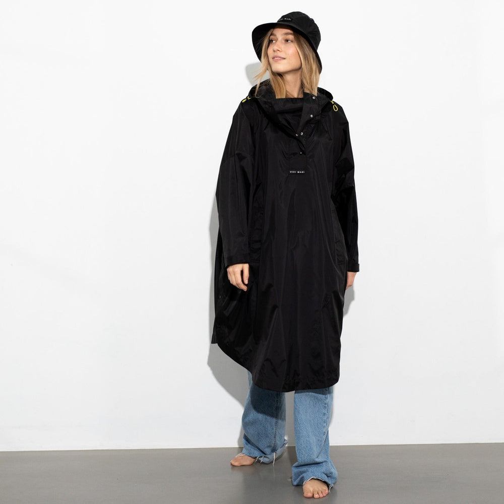 Black Solid Raincoat