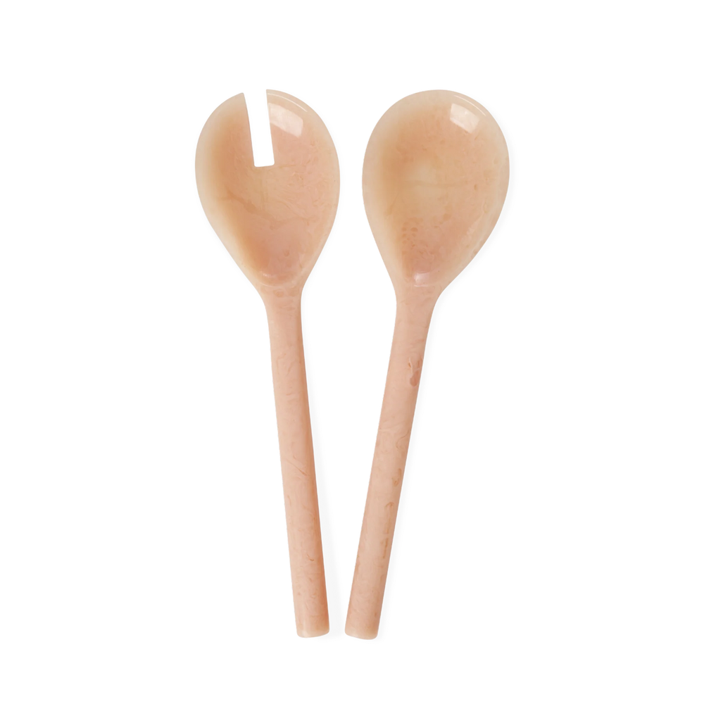 Soft Pink Resin Salad Spoon & Fork Set