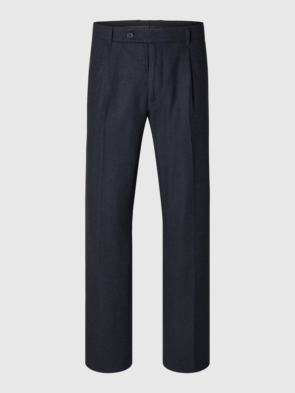 SLHALBERTO Dark Navy Straight Wool Trousers