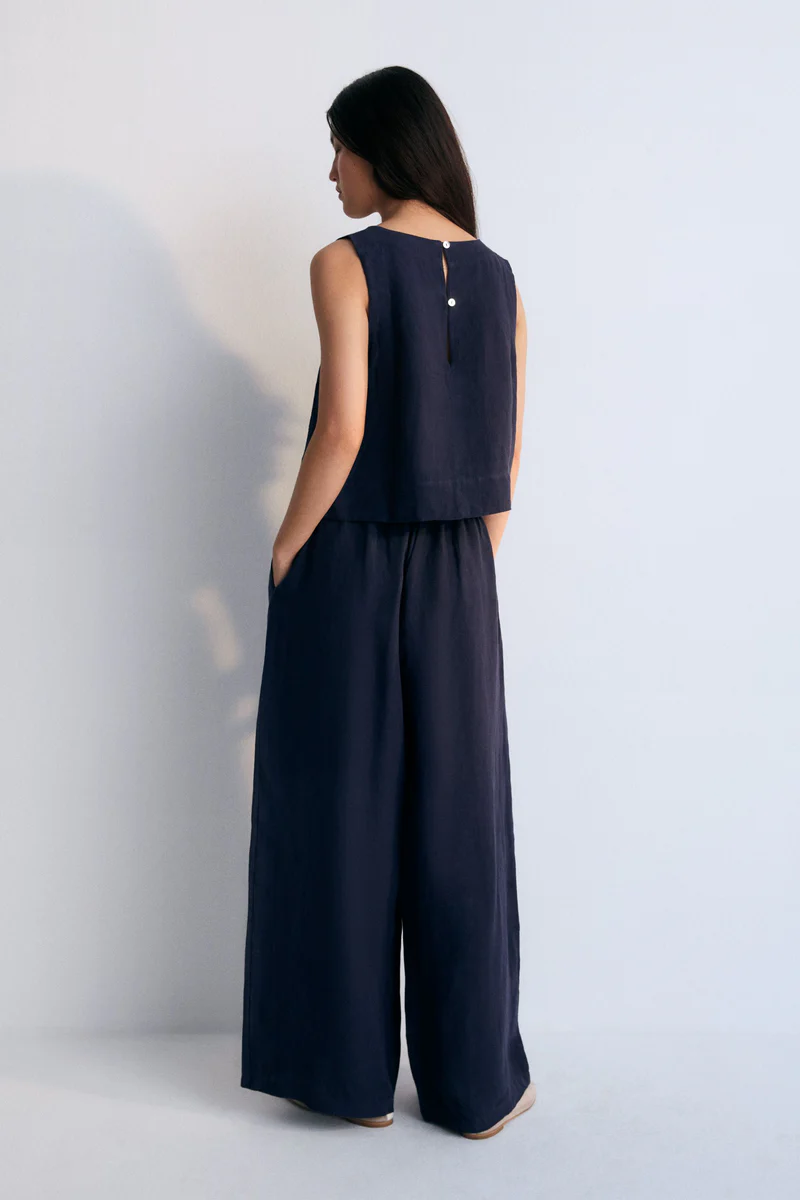 
                  
                    HERA Navy Linen Trousers
                  
                