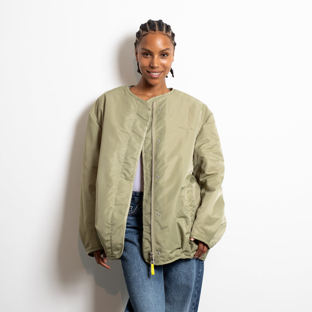 
                  
                    Pale Olive Sand Reversible Bomber Jacket
                  
                