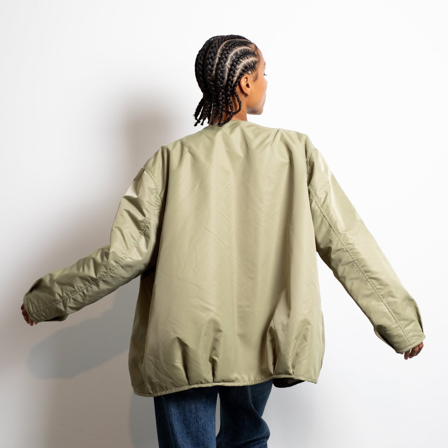 
                  
                    Pale Olive Sand Reversible Bomber Jacket
                  
                