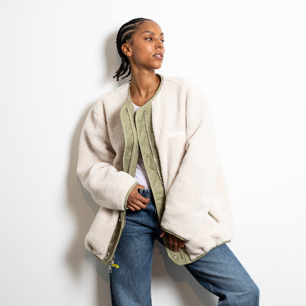 
                  
                    Pale Olive Sand Reversible Bomber Jacket
                  
                