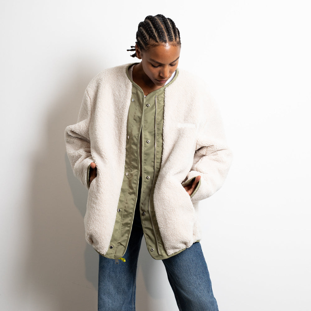 
                  
                    Pale Olive Sand Reversible Bomber Jacket
                  
                