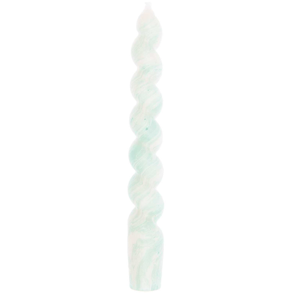 Green Spiral Marbled Candle