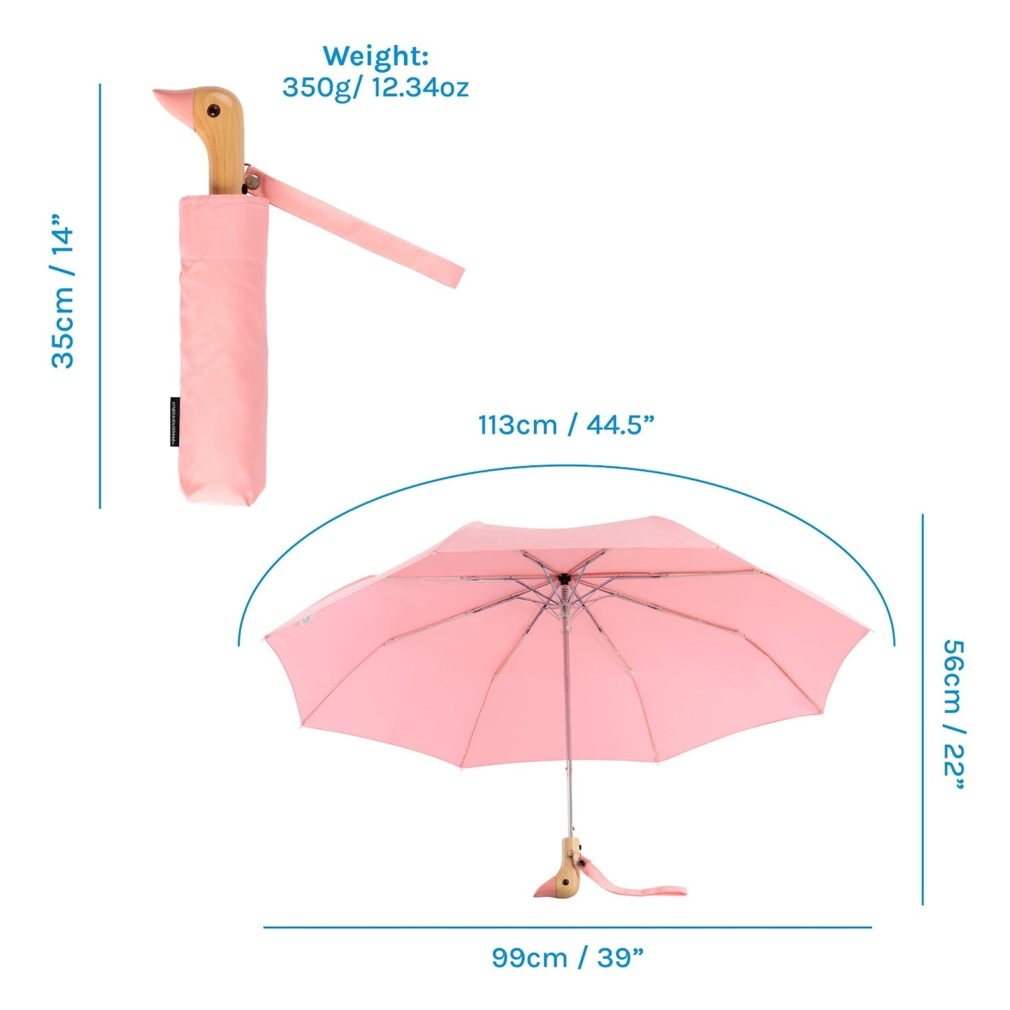 
                  
                    Rosafarbener, kompakter, umweltfreundlicher und windfester Regenschirm
                  
                